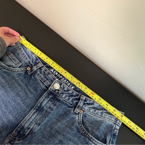 Aeropostale High Rise Wide Leg Jean | Raw Hem Denim - Picture 9 of 12